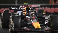 Red Bull Racing's Dutch driver Max Verstappen races during the second practice session for the Las Vegas Formula One Grand Prix in Las Vegas, Nevada on November 21, 2024. (Photo by Patrick T. Fallon / AFP)