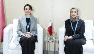 NHRC Chairperson H E Maryam bint Abdullah Al Attiyah meeting Commissioner for Human Rights of Azerbaijan H E Sabina Aliyeva in Baku, Azerbaijan.