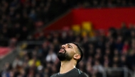 Liverpool's Egyptian striker #11 Mohamed Salah reacts during the English Premier League football match between Southampton and Liverpool at St Mary's Stadium in Southampton, southern England on November 24, 2024. (Photo by JUSTIN TALLIS / AFP)