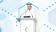 Minister of State for Energy Affairs, the President and CEO of QatarEnergy, H E Saad Sherida Al Kaabi addressing the event.