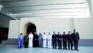 Minister of State and Qatar National Library President HE Dr. Hamad bin Abdulaziz Al Kawari and other officials at launch of the exhibition.  