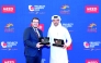 Manager of Engineering Services at QFZ Ali Khalid Al Hajri receiving the award at MEED Project Awards 2024.