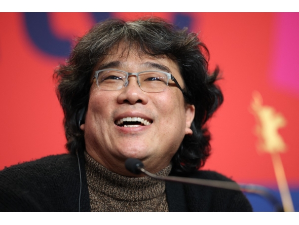 South Korean director Bong Joon Ho attends a press conference for the film 'Mickey 17' presented as Berlinale Special Gala at the 75th Berlinale, Europe's first major film festival of the year, in Berlin on February 15, 2025. (Photo by Ronny HARTMANN / AFP)