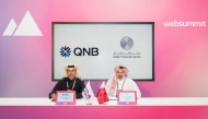 Group Chief Executive Officer of QNB, Abdulla Mubarak Al Khalifa and CEO of QFC, Yousuf Mohamed Al Jaida during the signing ceremony.