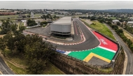 An aereal view of the Kyalami Grand Prix Circuit, a motor racing circuit in Midrand, South Africa, on February 3, 2025. (Photo by Roberta Ciuccio / AFP)
