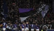 Toulouse's players celebrate after scoring a goal during the French L1 football match between Toulouse and Monaco at the Toulouse Stadium in Toulouse on March 7, 2025. (Photo by Ed JONES / AFP)
