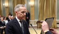 Canada's Prime Minister designate Mark Carney prepares for his swearing in ceremony at Rideau Hall on March 14, 2025, in Ottawa, Canada. (Photo by Dave Chan / AFP)
