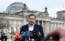 Chairman of the Germany's Social Democratic Party (SPD) Lars Klingbeil gives a statement on March 14, 2025 in front of the Reichstag in Berlin. Photo by RALF HIRSCHBERGER / AFP.