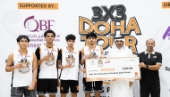 Qatar Basketball Federation President Mohammed bin Saad Al Mughaiseeb (second right) and FAME Sports Academy General Manager Engineer Ahmed Hamouda presented the medals to the winners.