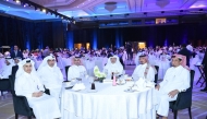 Minister of Environment and Climate Change and Managing Director and CEO of Qatar Rail H E Dr. Abdullah bin Abdulaziz bin Turki Al Subaie (third right) and other officials at the Iftar event. 