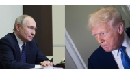 Collage of Putin and Trump. Photos by AFP.