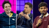 From left: Malcolm Gladwell, Conal Byrne, and Jay Shetty at the Web Summit Qatar 2025.