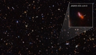 This handout image obtained on May 30, 2024 courtesy of NASA/ESA/CSA STScI shows an infrared image from NASA's James Webb Space Telescope (also called Webb or JWST) taken by the NIRCam (Near-Infrared Camera) for the JWST Advanced Deep Extragalactic Survey, or JADES, program. Photo by HANDOUT / ESA, NASA, CSA, STScI / AFP