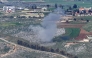 Smoke billows from the site of Israeli artillery shelling that targeted the area of the southern Lebanese village of Yohmor on March 22, 2025. (Photo by Rabih DAHER / AFP)
