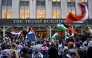 (FILES) People protest during a pro-Palestinian demonstration at the Trump Building in New York on March 19, 2025. (Photo by ANGELA WEISS / AFP)
