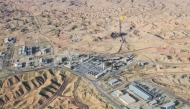 An aerial view of an oil field in Iran. 