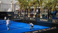 Action during the Ooredoo Qatar Major Premier Padel 2025 at the Khalifa International Tennis and Squash Complex.
