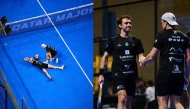 Miguel Deus and Nuno Deus of Portugal celebrate after their win over Argentina’s 15th seeds Leonel Daniel Aguirre and Gonzalo Gabriel Alfonso.