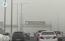 A view of reduced visibility on a road in Doha due to the dusty weather yesterday. Pic: Amr Diab/The Peninsula