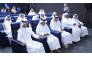Front row: Editor-in-Chief of The Peninsula Dr. Khalid Mubarak Al-Shafi (centre), Editor-in-Chief of Al Sharq and Deputy of CEO of Dar Al Sharq Group Jaber Salem Al Harami (first right), Editor-in-Chief of Al Arab Faleh Hussein Al Hajri (first left), Editor-in-Chief of Al Raya Abdullah Talib Al Marri (second left) and Director of Qatar Radio Mohammed Nasser Al Muhannadi attending the signing ceremony.