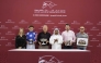 The connections of Talg’at Al Shahania celebrate during the presentation ceremony. Pictures: Juhaim/QREC