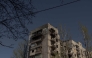 This photograph shows a residential building, heavily damaged by air attacks in Kostyantynivka, in the eastern Donetsk region, on April 20, 2025. (Photo by Roman Pilipey / AFP)
