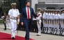 US Vice President JD Vance (C) inspects a guard of honour upon his arrival at the airport in New Delhi on April 21, 2025. (Photo by Kenny HOLSTON / POOL / AFP)