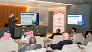 Mohamed ElBaih, Visiting Scholar from The George Washington University Law School interacting with the participants.