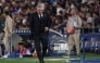 Real Madrid's Italian coach Carlo Ancelotti reacts during the Spanish league football match between Getafe CF and Real Madrid CF at the Coliseum Alfonso Perez stadium in Getafe, on April 23, 2025. (Photo by Thomas Coex / AFP)