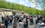 People gather outside the mosque Khadija in La Grand-Combe, southern France, on April 27, 2025, to pay tribute to Aboubakar. (Photo by Miguel Medina / AFP)
