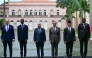 (L to R) Russia's Foreign Minister Sergey Lavrov, Ethiopia's Minister of Foreign Affairs Gedion Timothewos, Brazil's Foreign Minister Mauro Vieira, China's Foreign Minister Wang Yi, Indonesia's Foreign Minister Sugiono and South Africa's Minister of Foreign Affairs Ronald Lamola pose for the family photo at the first meeting of BRICS Foreign Ministers in Rio de Janeiro, Brazil, on April 28, 2025. (Photo by Pablo PORCIUNCULA / AFP)
