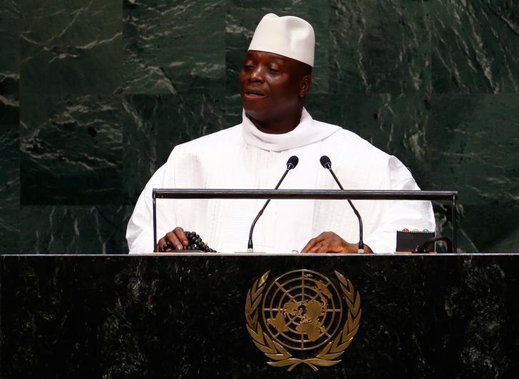 Al Hadji Yahya Jammeh, President of the Republic of the Gambia, addresses the 69th United Nations General Assembly at the U.N. headquarters in New York September 25, 2014.   (REUTERS/Lucas Jackson/File Photo)