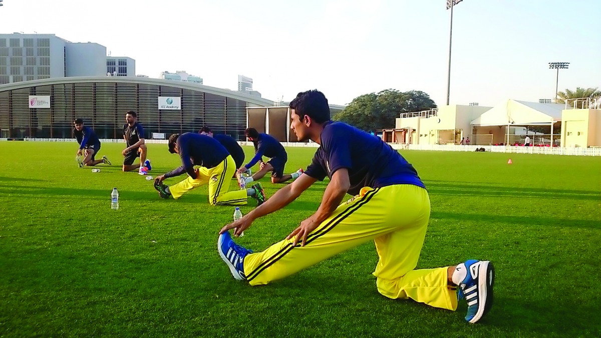 Peshawar Zalmi players train in this last year's file photo. Zalmi will take on defending champions Islamabad United in the opening match of PSL 2 in Dubai today.  