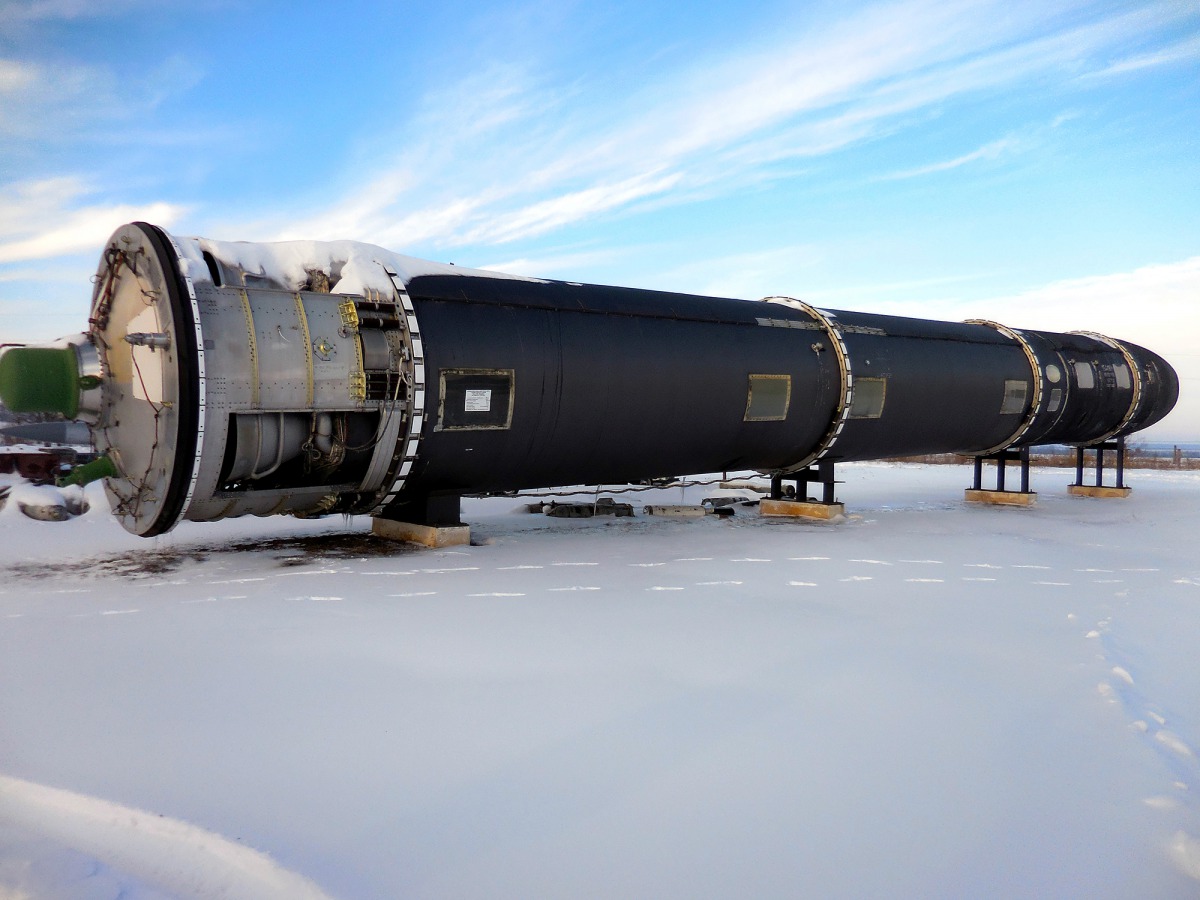 An RS-20A/SS-18 Satan missile is on display at a former Soviet base - now a museum - in Pervomaysk, Ukraine. (All photos: Cheryl L. Reed/For The Washington Post)