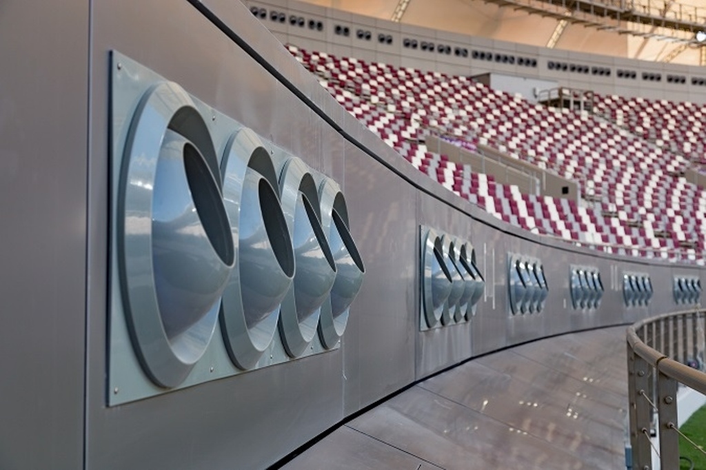 The plastic nozzles that are an integral part of Qatar's stadium cooling technology