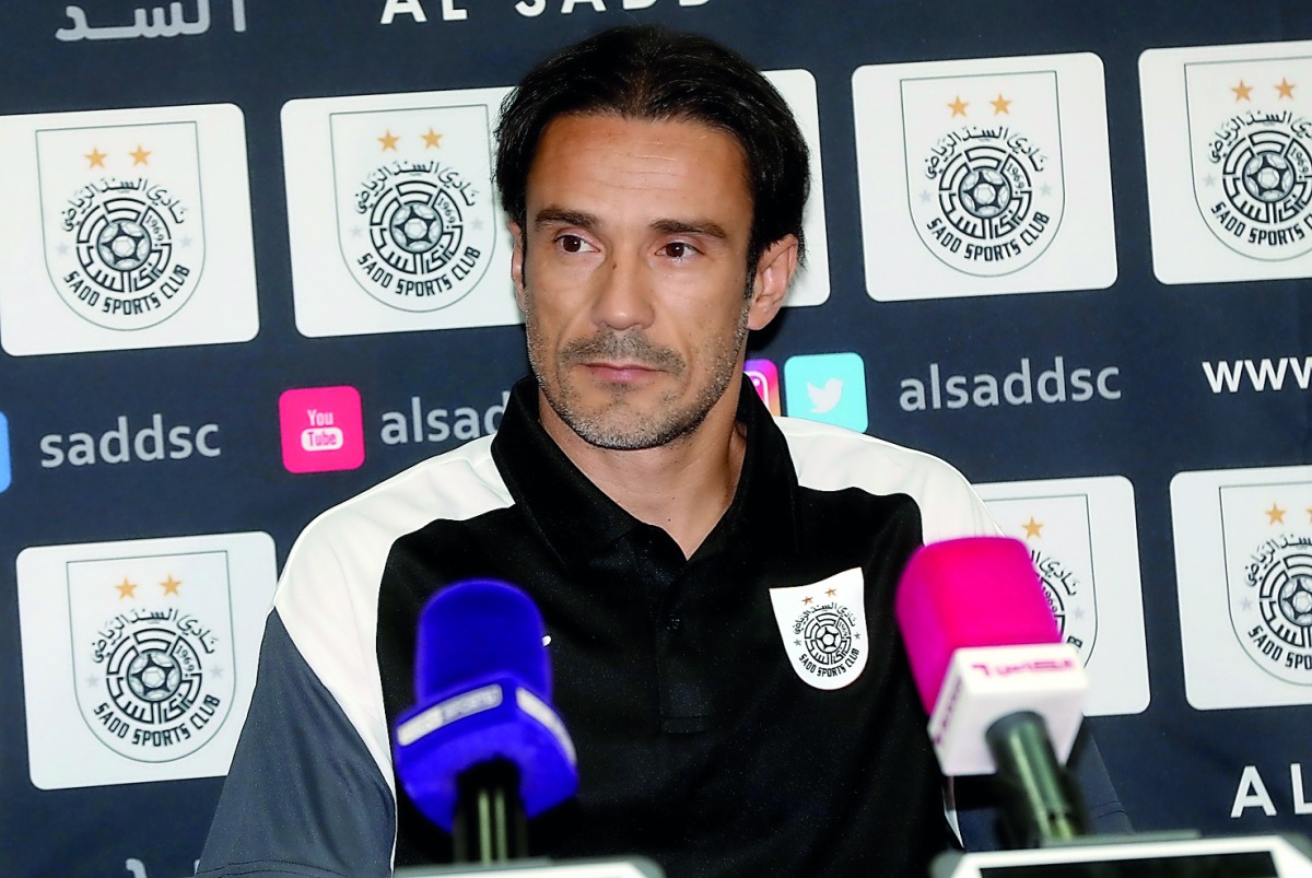 Al Sadd’s assistant coach Nuno Dalmada addressing the media during a press conference held ahead of their opening QNB Stars League match which will be played today at Al Arabi Stadium. 