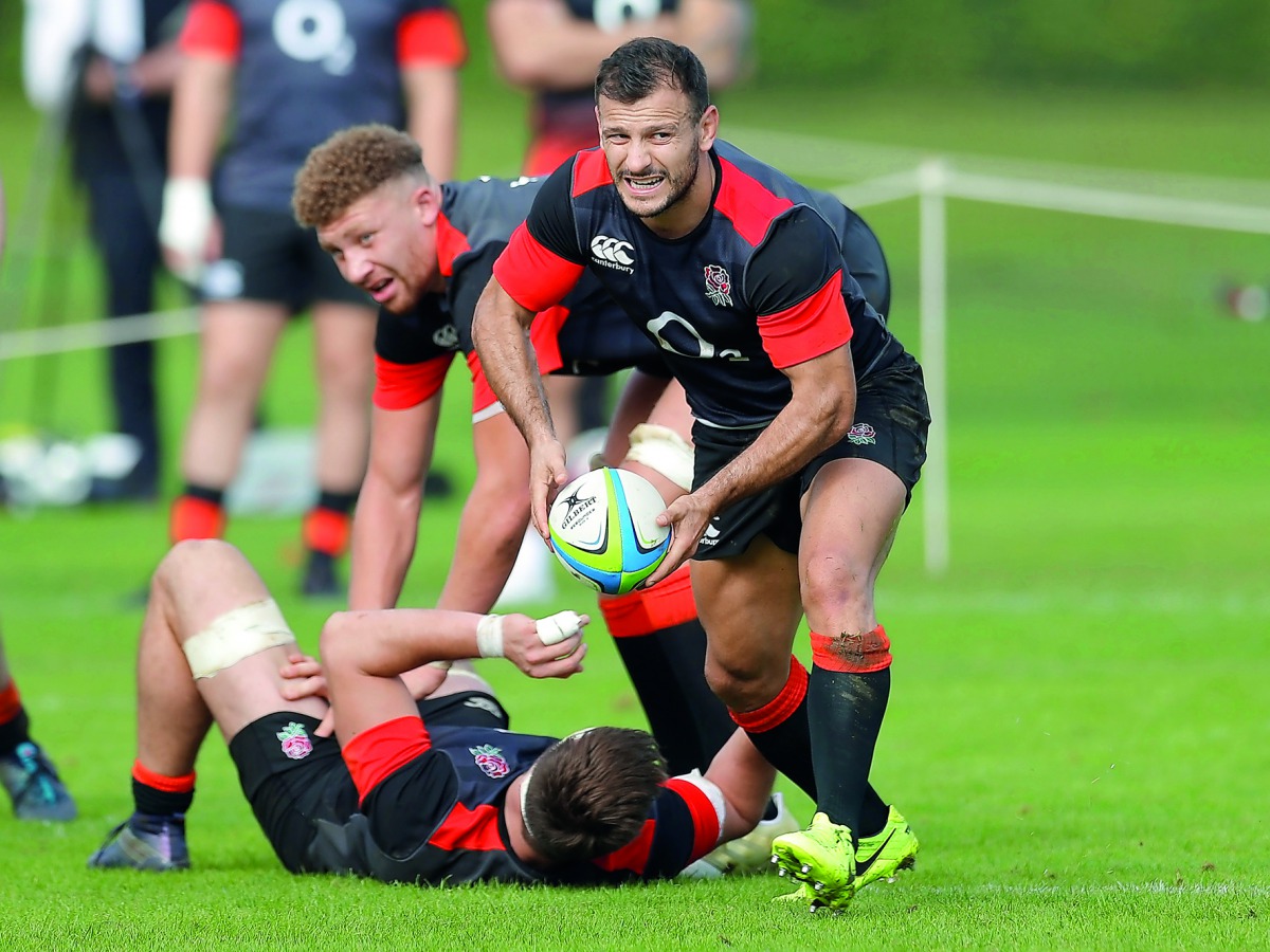 England’s Danny Care during a training session at St Edwards College, Oxford, Britain, yesterday.