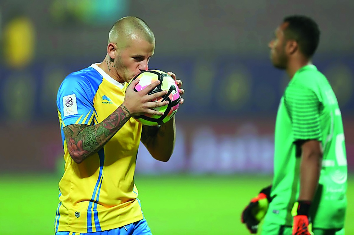 Al Gharafa’s Slovakian midfielder Vladimír Weiss celebrates after scoring a  goal in this file photo.