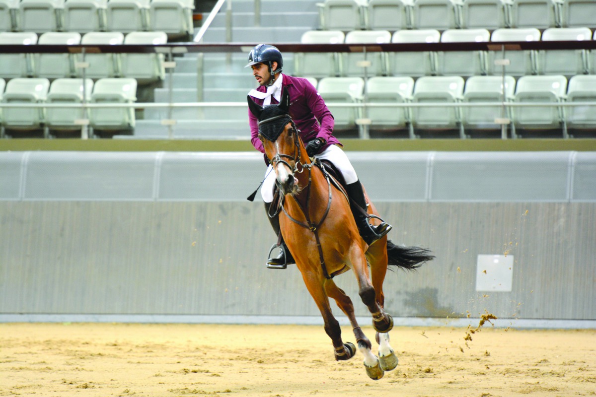 A rider in action on opening day of second round of the Hathab Series at Al Shaqab Arena yesterday.