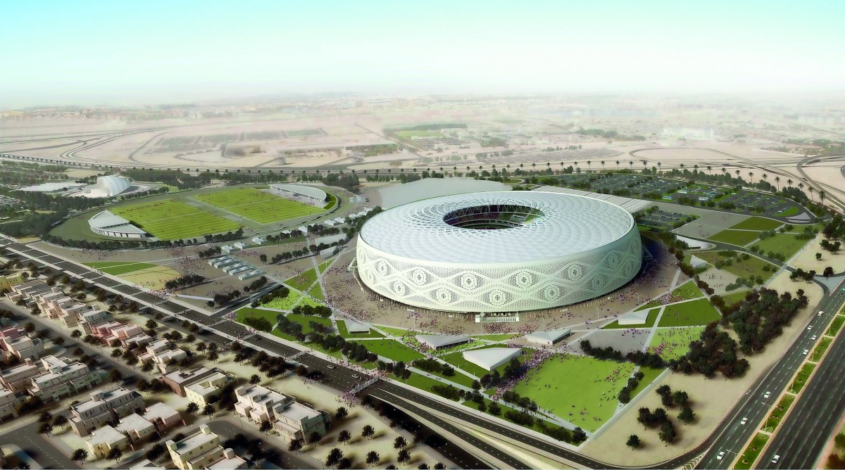 The Al Thumama Stadium.