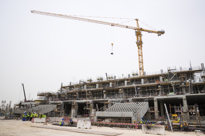 Construction works are in full swing at Lusail Stadium. 