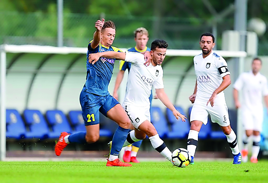 Action during the friendly encounter between Qatar’s Al Sadd and Slovenia’s NK Radomlje which was played in Austria yesterday.