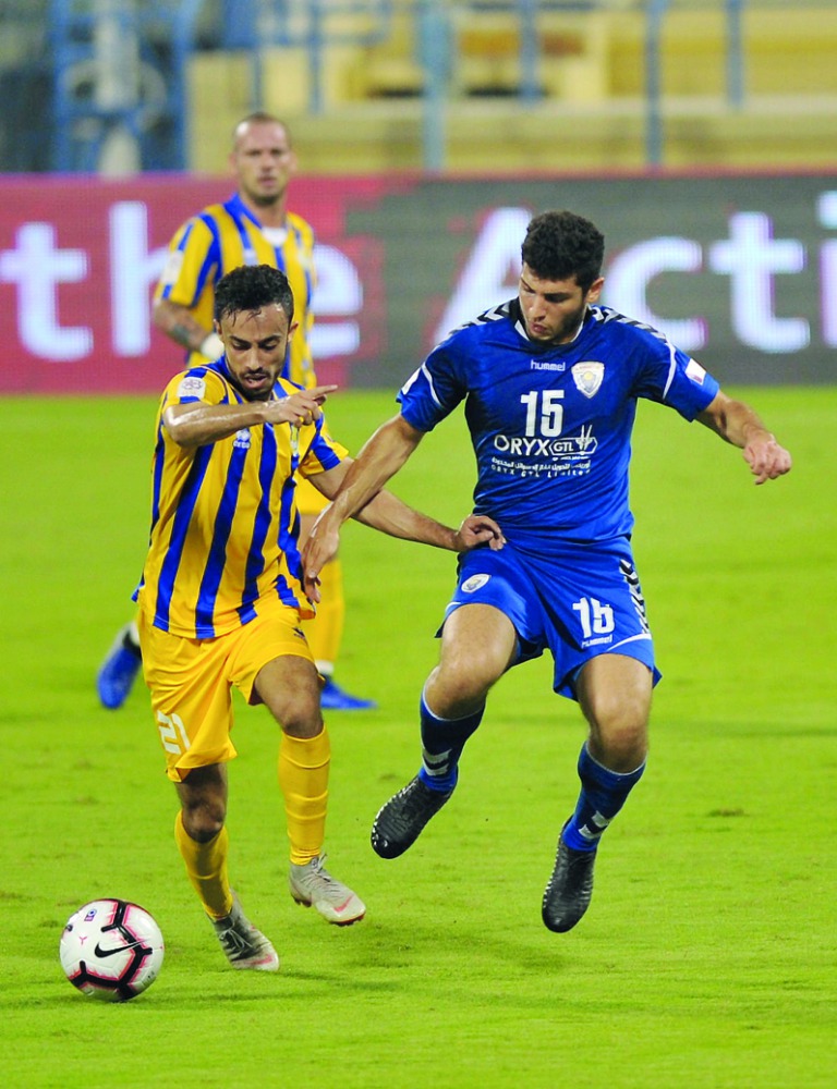 Action from the QSL Cup match between Al Gharafa and Al Kharaitiyat at Al Gharafa Stadium yesterday. Pic: Abdul Basit/The Peninsula