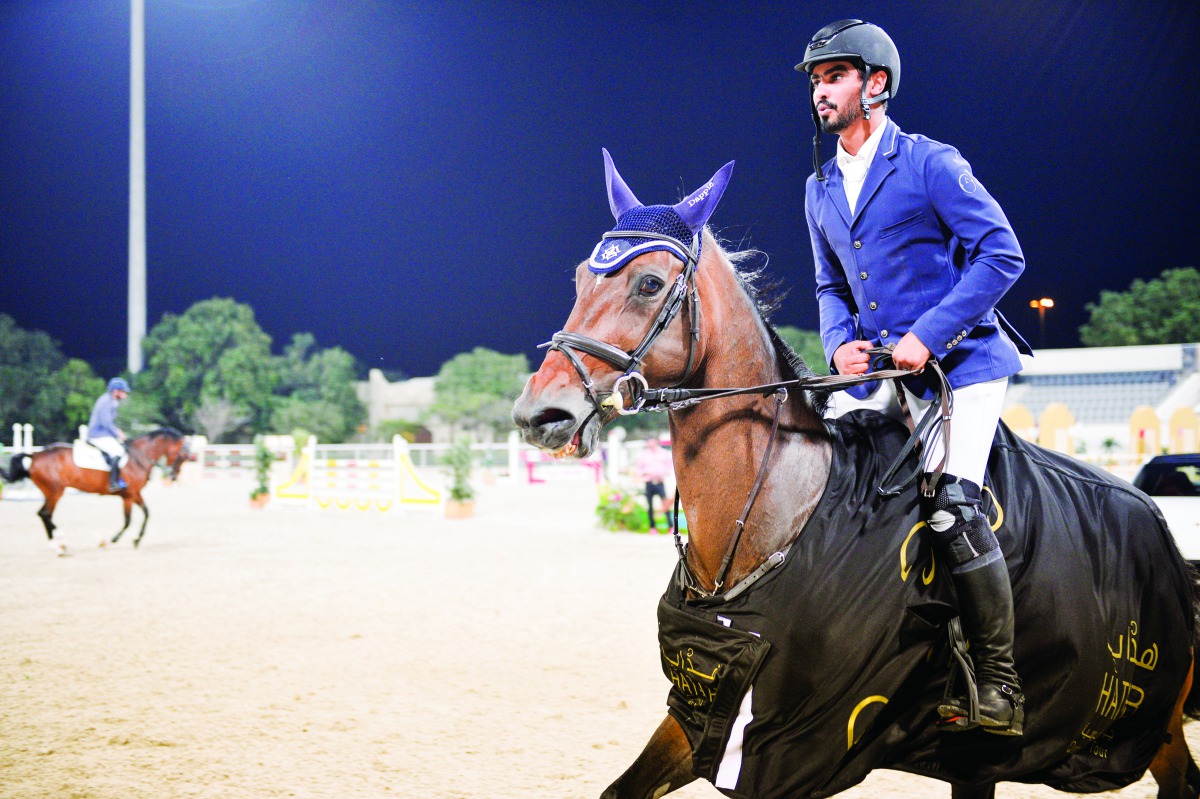 Hussain Saeed Haidan guides Belucci Van ‘T Vleminkhof during the Medium Tour event yesterday. 