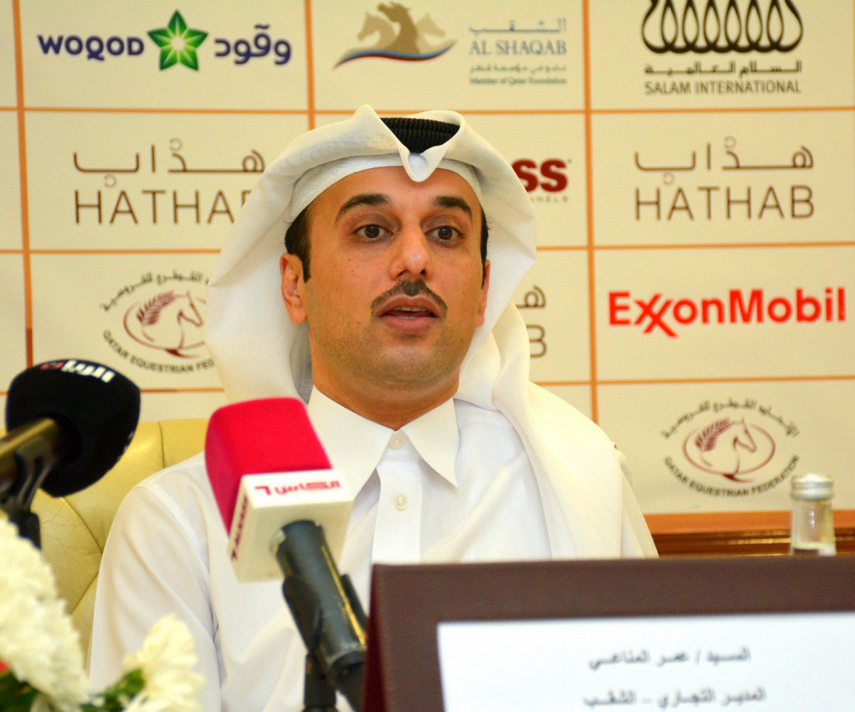 Omar Al Mannai, Commercial Manager of Al Shaqab and Deputy Chairman of the Hathab Equestrian tour Organising Committee.