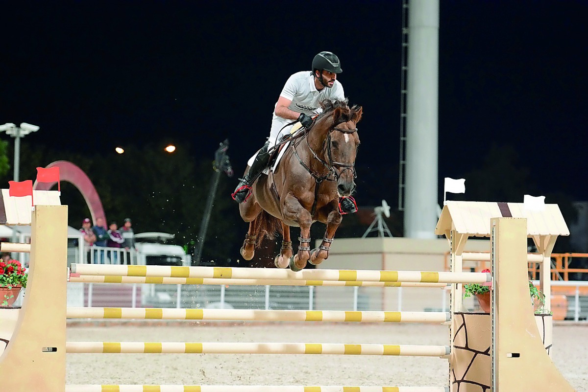 Qatari rider Mubarak Yousuf Al Rumaihi yesterday guided Vivaldi K in a flawless routine to capture the top honours on day one of the 7th round of the Hathab Equestrian Tour by winning the Medium class. He was also part of Team Al Salam, which won the Medi