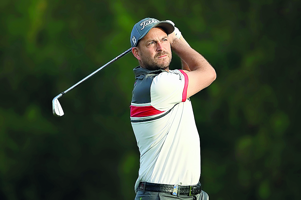 David Howell of England takes his tee shot on hole four during Day Two of the Omega Dubai Desert Classic at Emirates Golf Club in this January 25, 2019 file photo.  