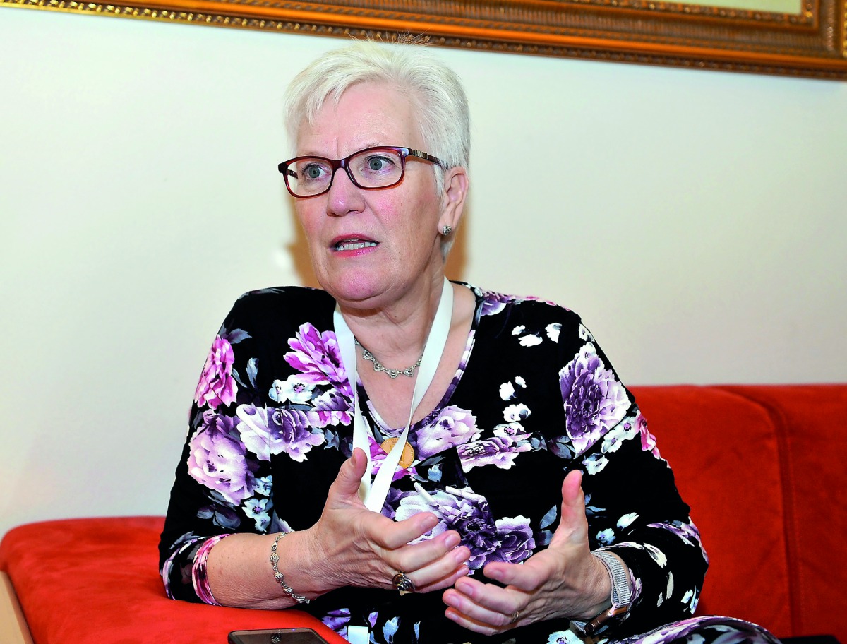 Asa Lindestam, First Deputy Speaker of Swedish Parliament, speaking to The Peninsula.  Pic: Salim Matramkot/the peninsula