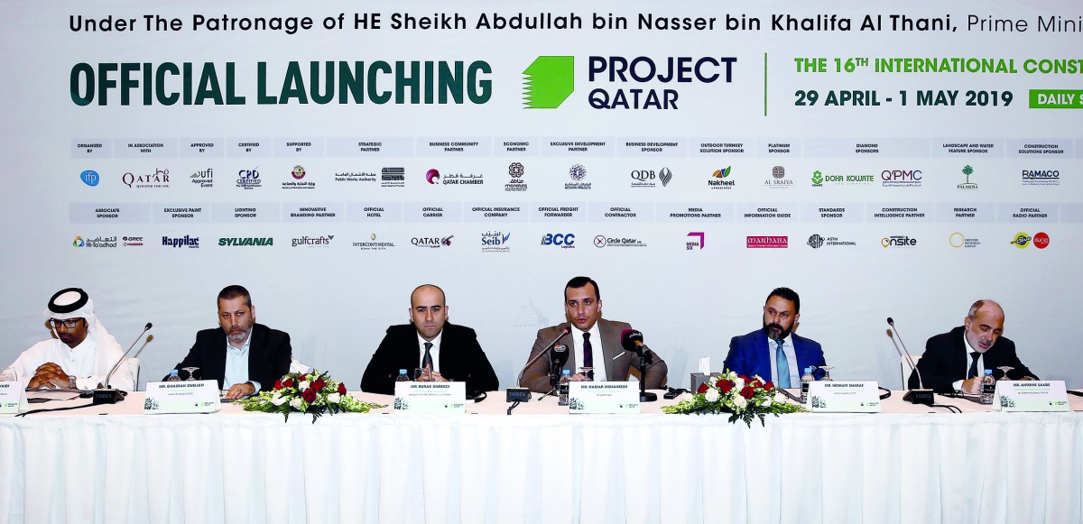 IFP Qatar Acting General Manager Haidar Mshaimesh and other officials during a press conference held at the Inter-Continental The City Hotel yesterday. Pic: Qassim Rahmatullah/the peninsula