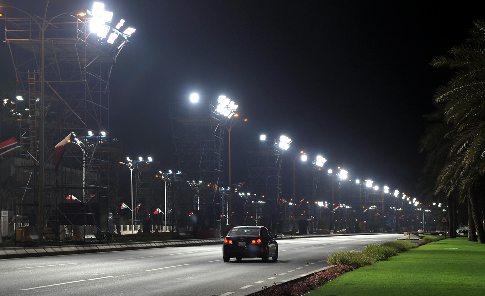 New lights on Corniche for IAAF World Athletics Championships Doha 2019. Abdul Basit © The Peninsula